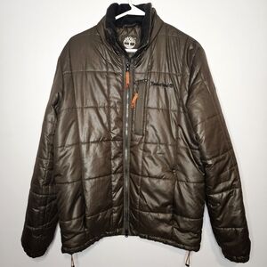 Timberland chocolate brown puffer jacket